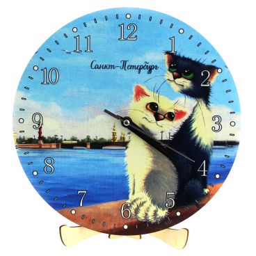 Souvenir clock &quot;St. Petersburg cats-1&quot;