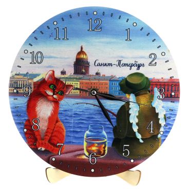 Souvenir clock &quot;St. Petersburg cats-2&quot;