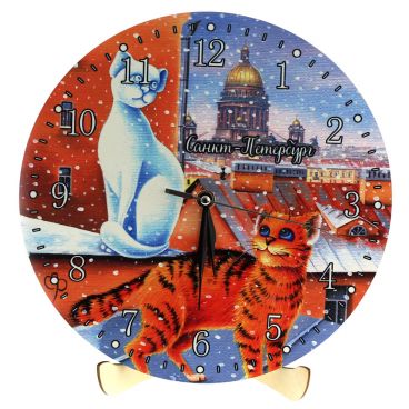 Souvenir clock &quot;St. Petersburg cats-3&quot;