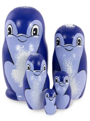 Matryoshka animal 5 pcs &quot;Dolphin&quot;