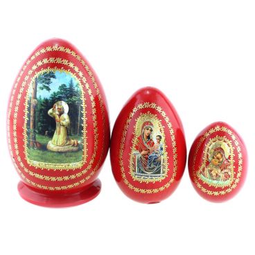 Egg Religion 3 places red &quot;Seraphim of Sarov&quot;