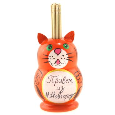 Support for toothpicks &quot;A red cat. A greeting from N. Novgorod&quot;