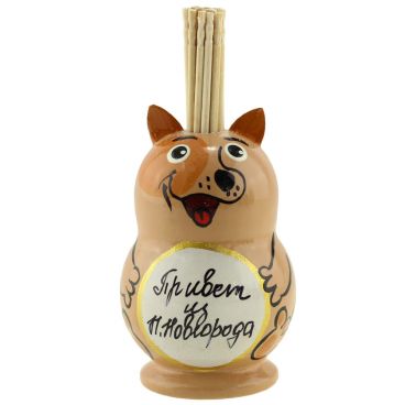 Stand for toothpicks &quot;Dog.Hello from N.Novgorod&quot;