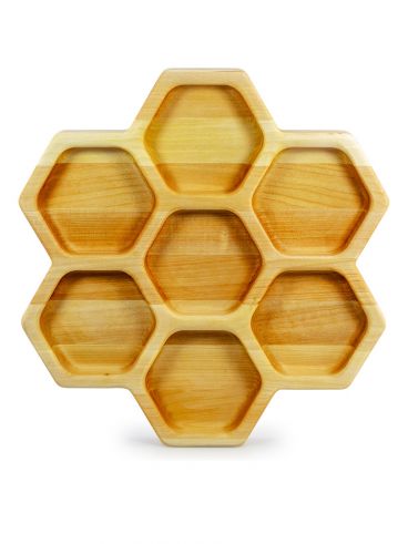 Shallow dish with 7 compartments for different dishes