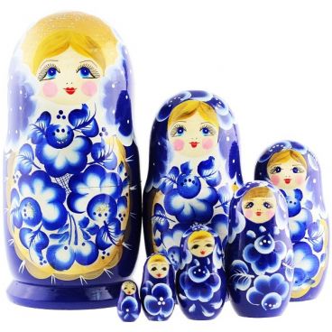 Matryoshka 7 seats Gzhel