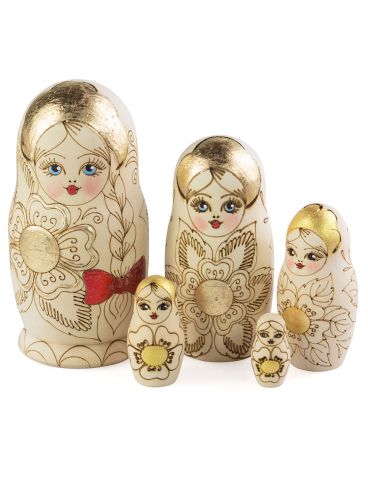 Dolls punch 5 seats braid with bow flowers