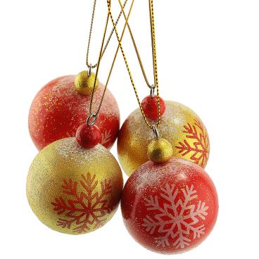 Set New Year&#039;s 4 subjects &quot;Balls&quot; red-gold