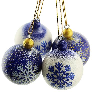 Set New Year&#039;s 4 subjects &quot;Balls&quot; blue-silver