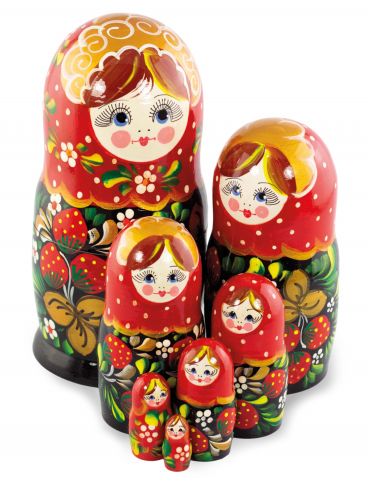 Matryoshka 7 pcs with Berries Red