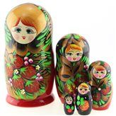Matryoshka 5 seats black sundress with red berries