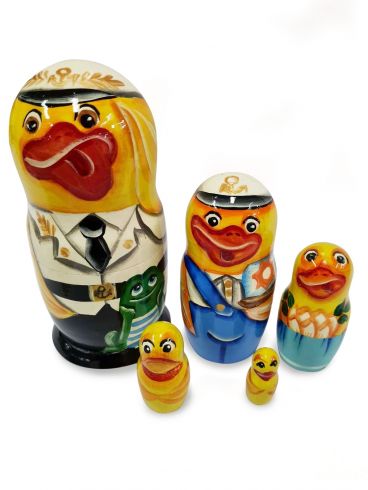 Matryoshka-animal 5 places Duck Captain