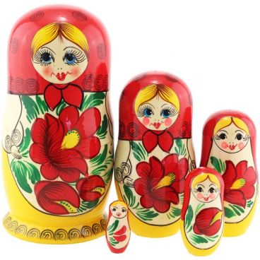 Matryoshka 5 places average Red-yellow