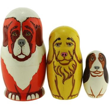 Matryoshka-animal zhyanka 3 places &quot;Dog&quot;