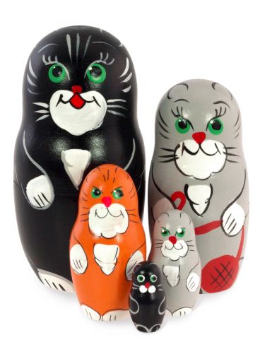 Matryoshka 5 seats &quot;Cat with a ball&quot;