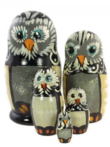 Matryoshka 5 pcs &quot;Owl&quot; small