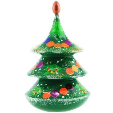 Wooden tumbler Christmas tree 13.5 cm / souvenir