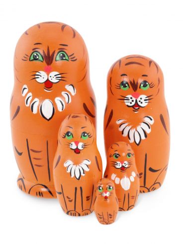 Matryoshka animal 5 seats &quot;Red Cat&quot;