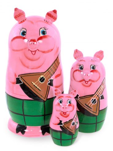 Matryoshka &quot;pig&quot; 3pcs