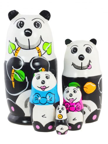 Matryoshka &quot;panda bear&quot; 5 pcs