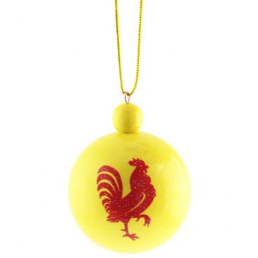 Christmas tree toy with cockerel yellow