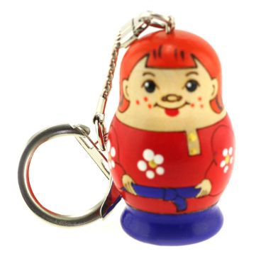 Keychain-matryoshka woodburned &quot;Slavic boy&quot;