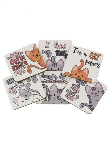 A set of coasters for hot dishes 6 pcs. &quot;Cats&quot; 9*9