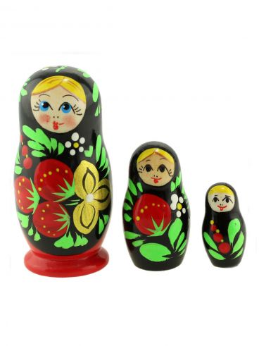 Small set of Matryoshka dolls &quot;Khokhloma&quot; 3 places 6.7 cm 5 pcs. in a package / souvenir