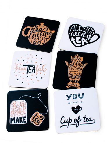 A set of coasters for hot dishes 6 pcs. &quot;Tea&quot; 9 * 9