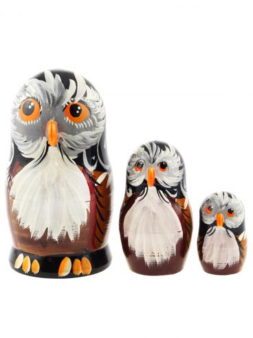 Matryoshka &quot;owl&quot; 3pcs