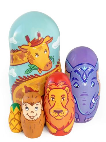 Matryoshka Animal 5 pcs &quot;Africa&quot;