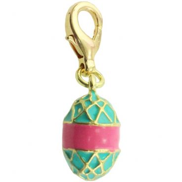 Pendant-egg turquoise-crimson