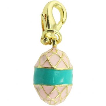 Pendant-egg pink-turquoise