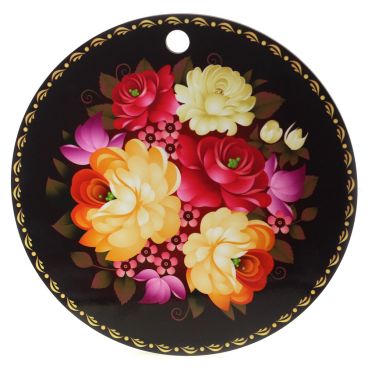 Souvenir board round &quot;Zhostovo&quot;