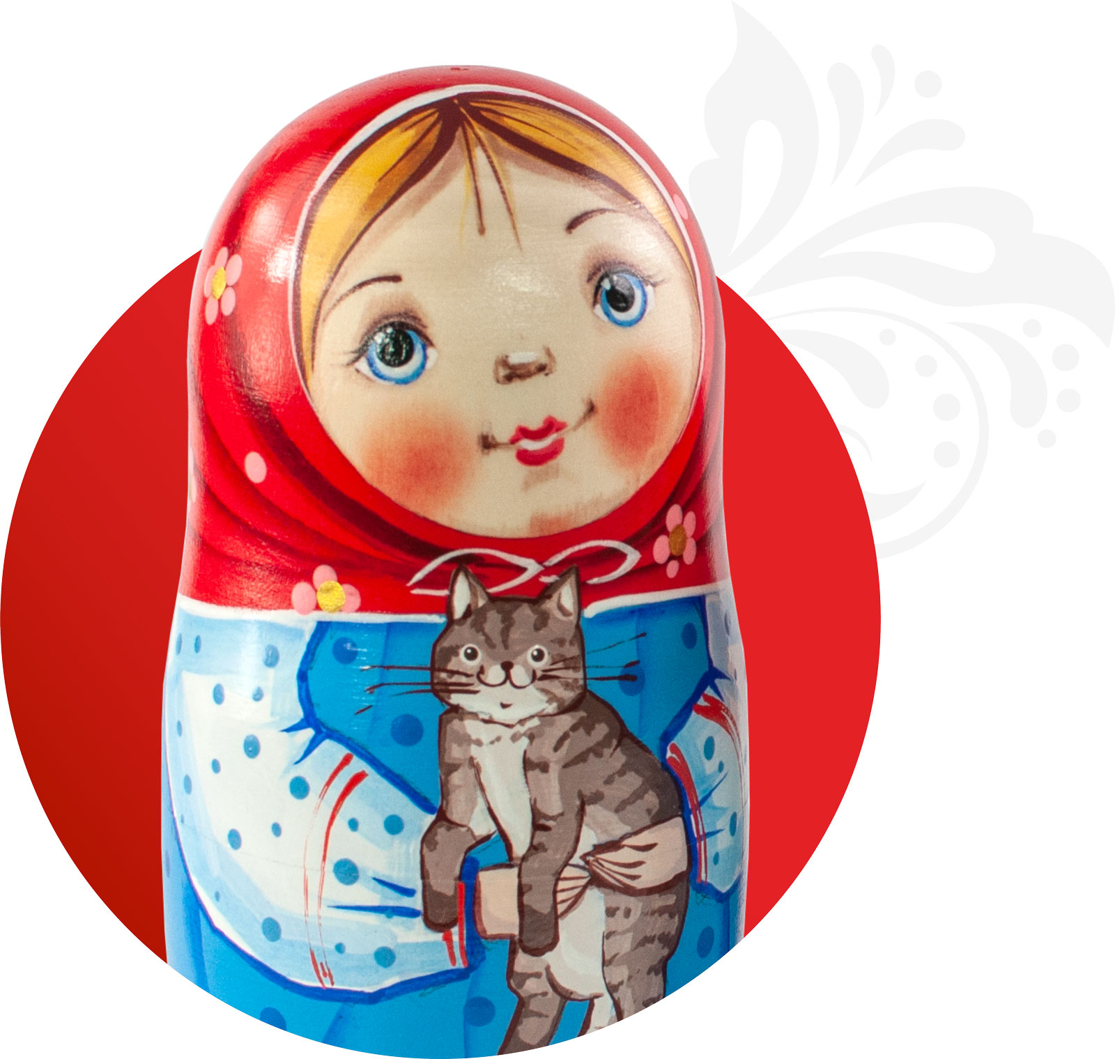 10,5 cm Rouge Azhna Lot de 5 poupées russes en bois peintes à la main 